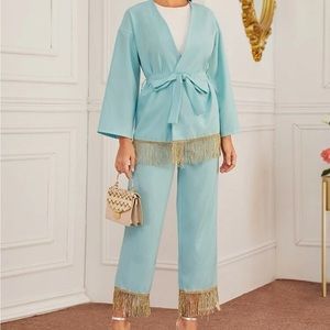 Blue set with blazer and pants